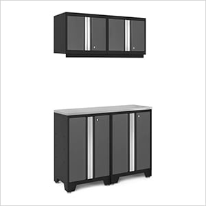 BOLD Series Grey 5-Piece Set with Stainless Steel Top