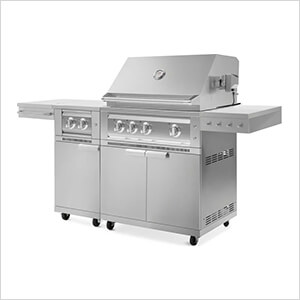 Outdoor Kitchen Grill Cart with 33-Inch Platinum Grill and Side Burner