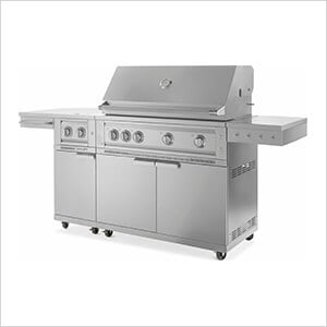 Outdoor Kitchen Grill Cart with 40-Inch Platinum Grill and Side Burner (Natural Gas)