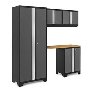 BOLD Series Grey 5-Piece Set with Bamboo Top
