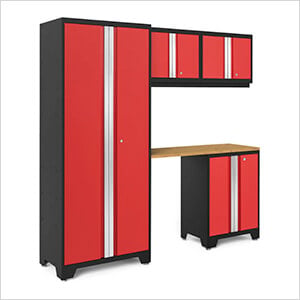 BOLD Series Red 5-Piece Set with Bamboo Top - Greg Smith Equipment Sales