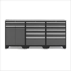 PRO 4-Piece Garage Cabinet Set with Stainless Steel Top
