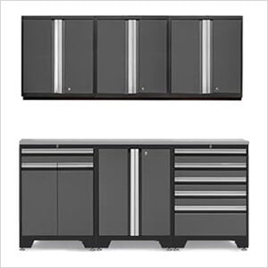 PRO Grey 7-Piece Workbench Set with Stainless Steel Top