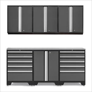 PRO Grey 7-Piece Workbench System with Stainless Steel Top