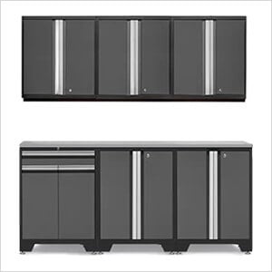 PRO Grey 7-Piece Workbench Setup with Stainless Steel Top