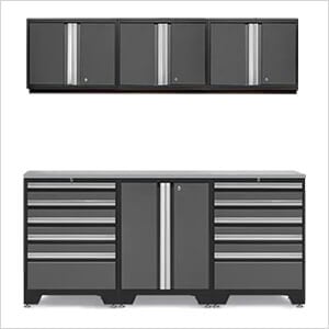 PRO Grey 7-Piece Workbench System with Stainless Steel Top