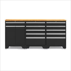 PRO 4-Piece Garage Cabinet Set with Bamboo Top