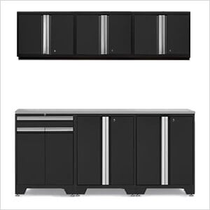PRO Black 7-Piece Workbench Setup with Stainless Steel Top