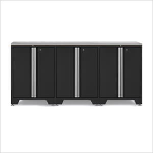 PRO Black 4-Piece Work Station with Stainless Steel Top