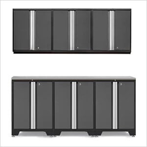 PRO Grey 7-Piece Work Station with Stainless Steel Top