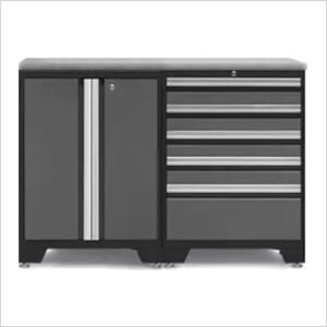 PRO Grey 3-Piece Work Station with Stainless Steel Top