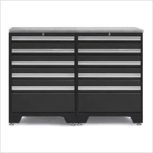 PRO Black 3-Piece Workbench Set with Stainless Steel Top