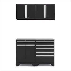 PRO Black 5-Piece Workbench Set with Stainless Steel Top