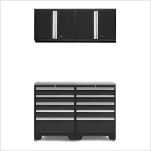 PRO Black 5-Piece Workbench System with Stainless Steel Top