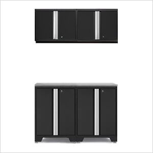 PRO Black 5-Piece Work Station with Stainless Steel Top