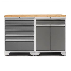 PRO Platinum 3-Piece Garage Cabinet Set with Bamboo Top - Greg Smith Equipment Sales