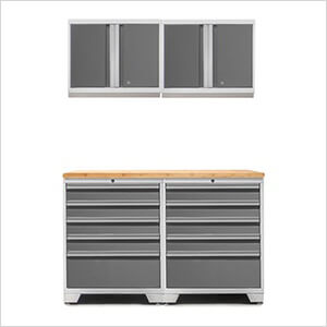 PRO Platinum 5-Piece Garage Cabinet Set with Bamboo Top - Greg Smith Equipment Sales