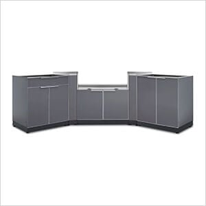 Aluminum Slate 5-Piece Outdoor Kitchen Set (No Countertop)