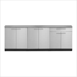 Stainless Steel 4-Piece Outdoor Kitchen Set with Countertops and Covers
