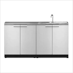 Stainless Steel 3-Piece Outdoor Kitchen Set with Countertops