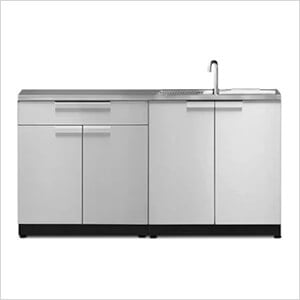 Stainless Steel 3-Piece Outdoor Kitchen Set with Countertops