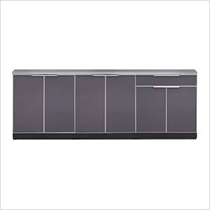 Aluminum Slate 4-Piece Outdoor Kitchen Set with Countertops and Covers