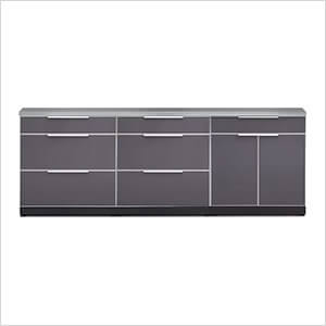 Aluminum Slate 4-Piece Outdoor Kitchen Set with Countertops and Covers