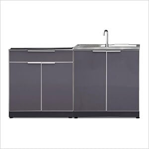 Aluminum Slate 2-Piece Outdoor Kitchen Set (No Countertop)
