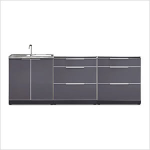 Aluminum Slate 3-Piece Outdoor Kitchen Set (No Countertop)