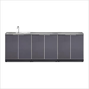 Aluminum Slate 4-Piece Outdoor Kitchen Set with Countertops