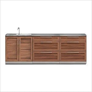 Grove 4-Piece Outdoor Kitchen Set with Countertops and Covers