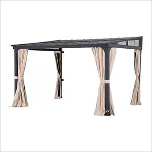 Wall Mounted 10 x 12 Metal Roof Wall-Mounted Lean To Gazebo
