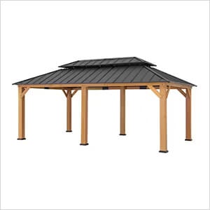 12 x 20 Cedar Wood Hardtop Gazebo