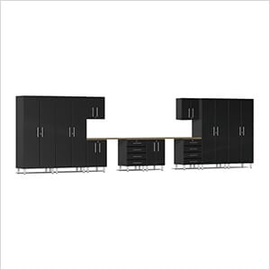 12-Piece Garage Cabinet Kit with Bamboo Worktop