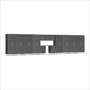 14-Piece Garage Cabinet Kit with Bamboo Worktop