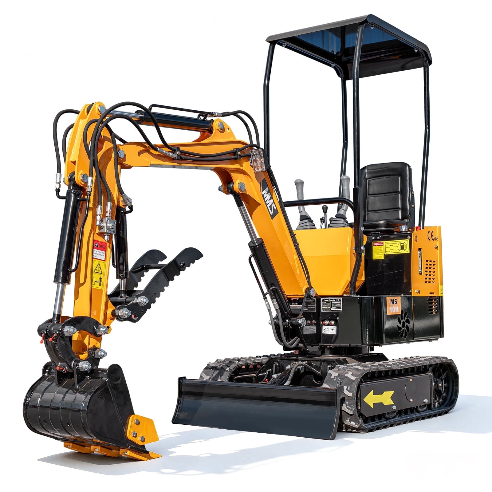 MMS 1 Ton Mini Excavator 13.5HP 420CC EPA GAS Engine, Hydraulic Thumb, Mini Trencher Digger Machine MS10H - Commercial