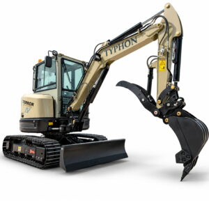 TYPHON TERROR IV PROPACT Series 9,000 lb Mini Excavator, Kubota D1703 Diesel, Zero Tail Swing, Dual-Speed, AC & Heater Cabin