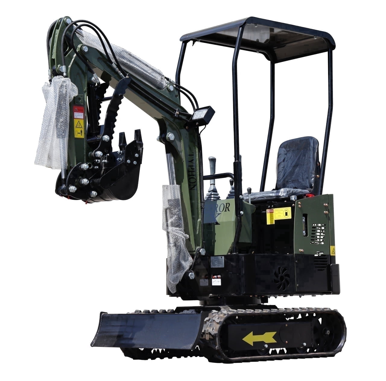 TYPHON TERROR X STORM Mini Excavator Machine 1 Ton Trench Digger with Canopy, Hydraulic Thumb Clip, Bucket USA - Greg Smith Equipment Sales