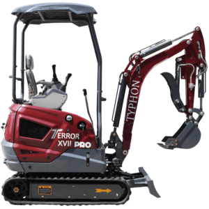 TYPHON TERROR XVII PRO 3800 lbs Mini Excavator with Kubota D902 Diesel Engine & Hydraulic Thumb