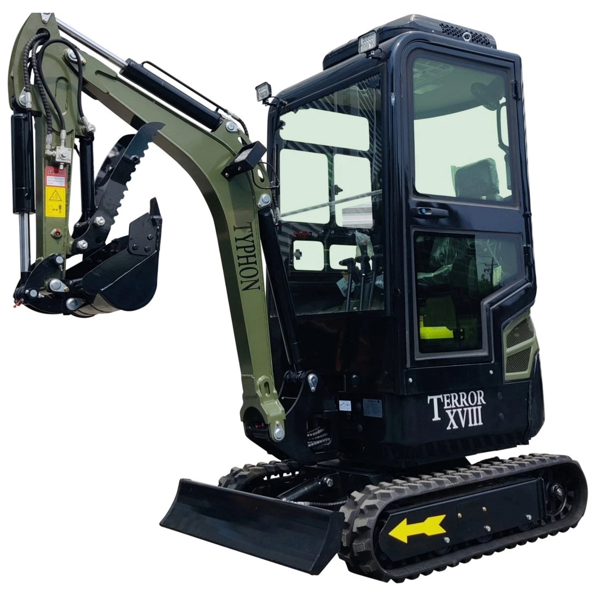 TYPHON Terror XVIII Prestige 2 Ton Mini Excavator with AC/Heater Cabin & 13 Attachments - Commercial
